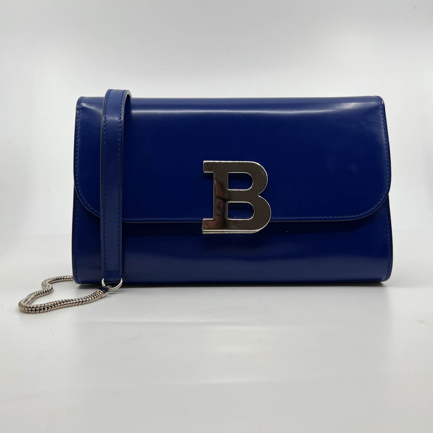 Bally Cobalt Blue Smooth Calf Leather Clutch & Shoulder Bag