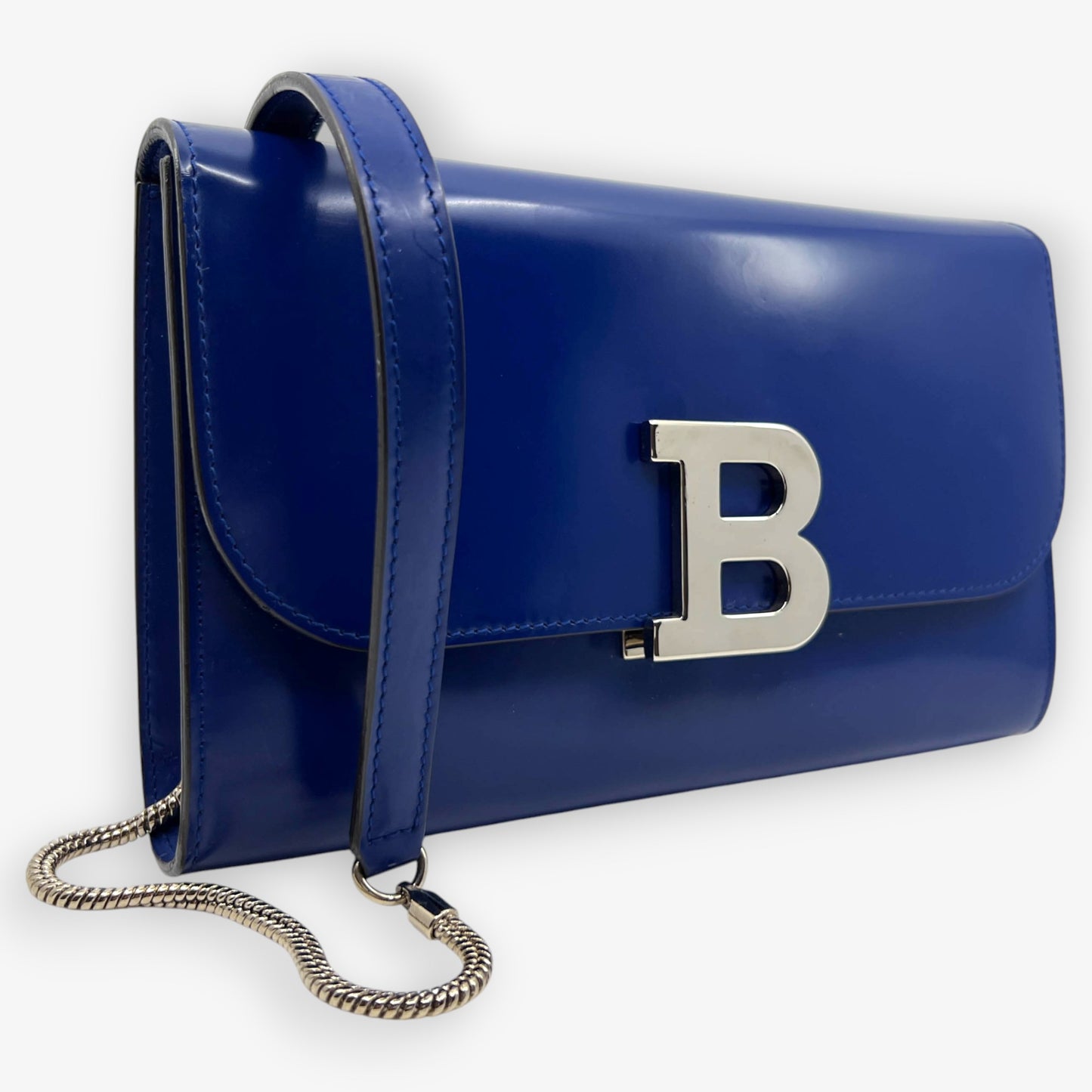 Bally Cobalt Blue Smooth Calf Leather Clutch & Shoulder Bag