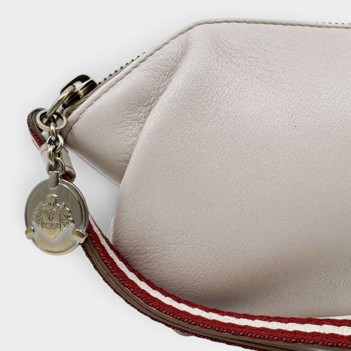 Bally Blush Beige Leather Wristlet Clutch Bag