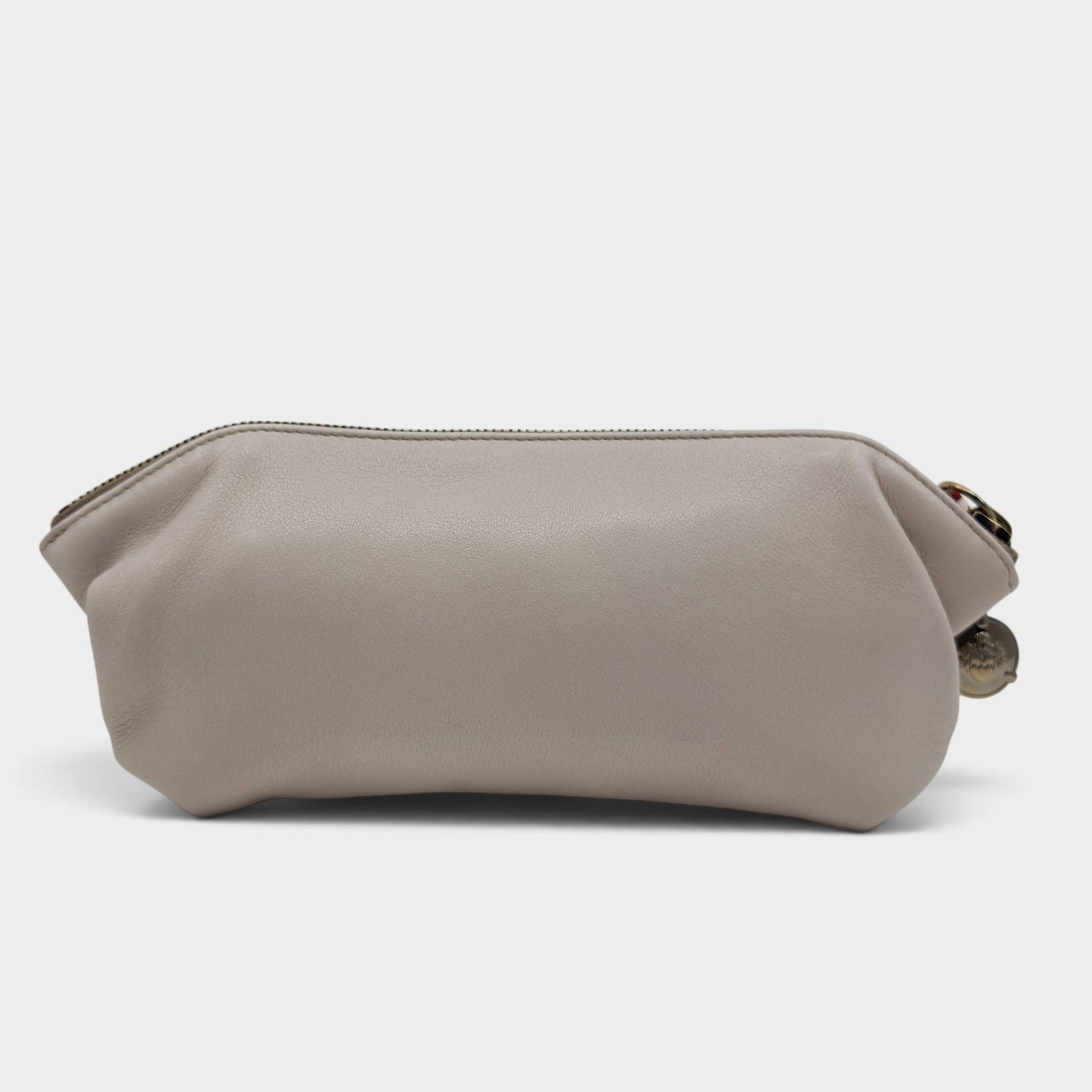 Bally Blush Beige Leather Wristlet Clutch Bag