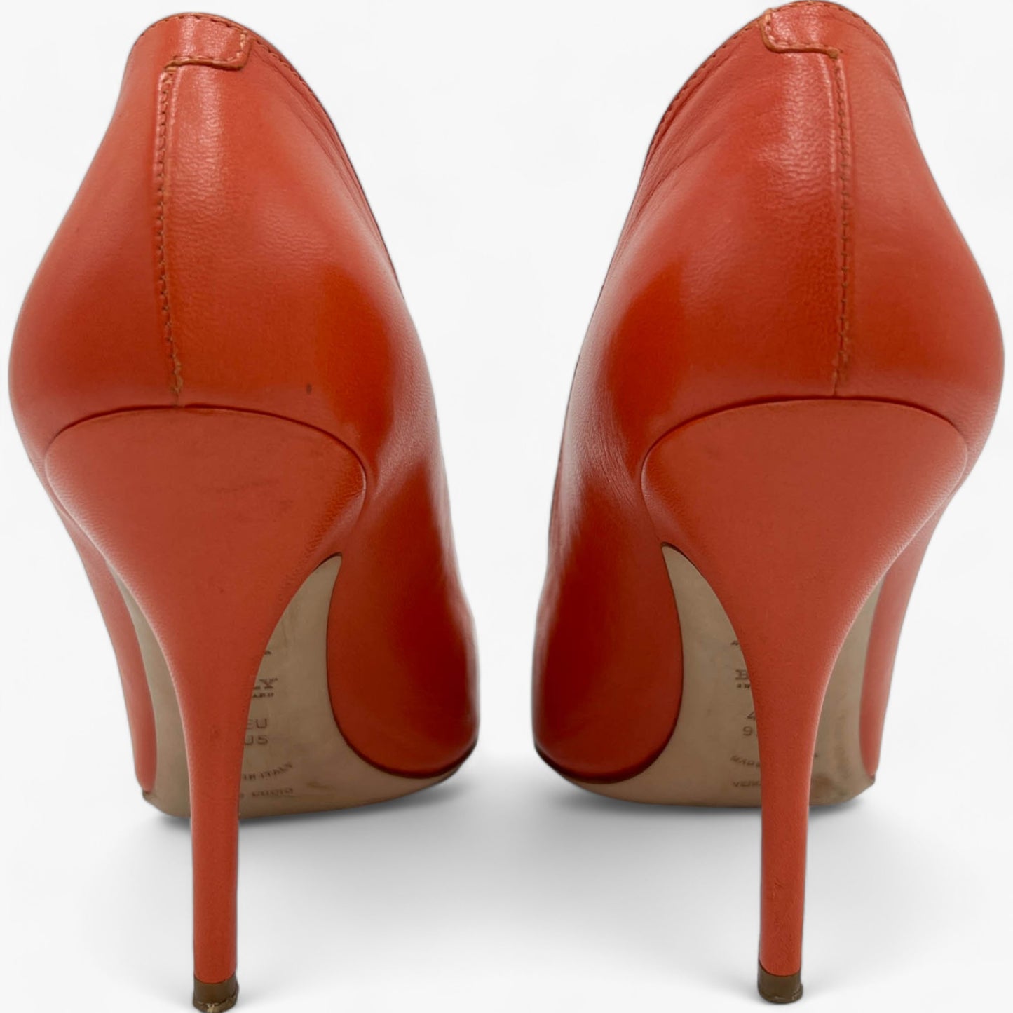 Bally Orange Patent Leather Heeled Shoes EU40 ~ US9.5