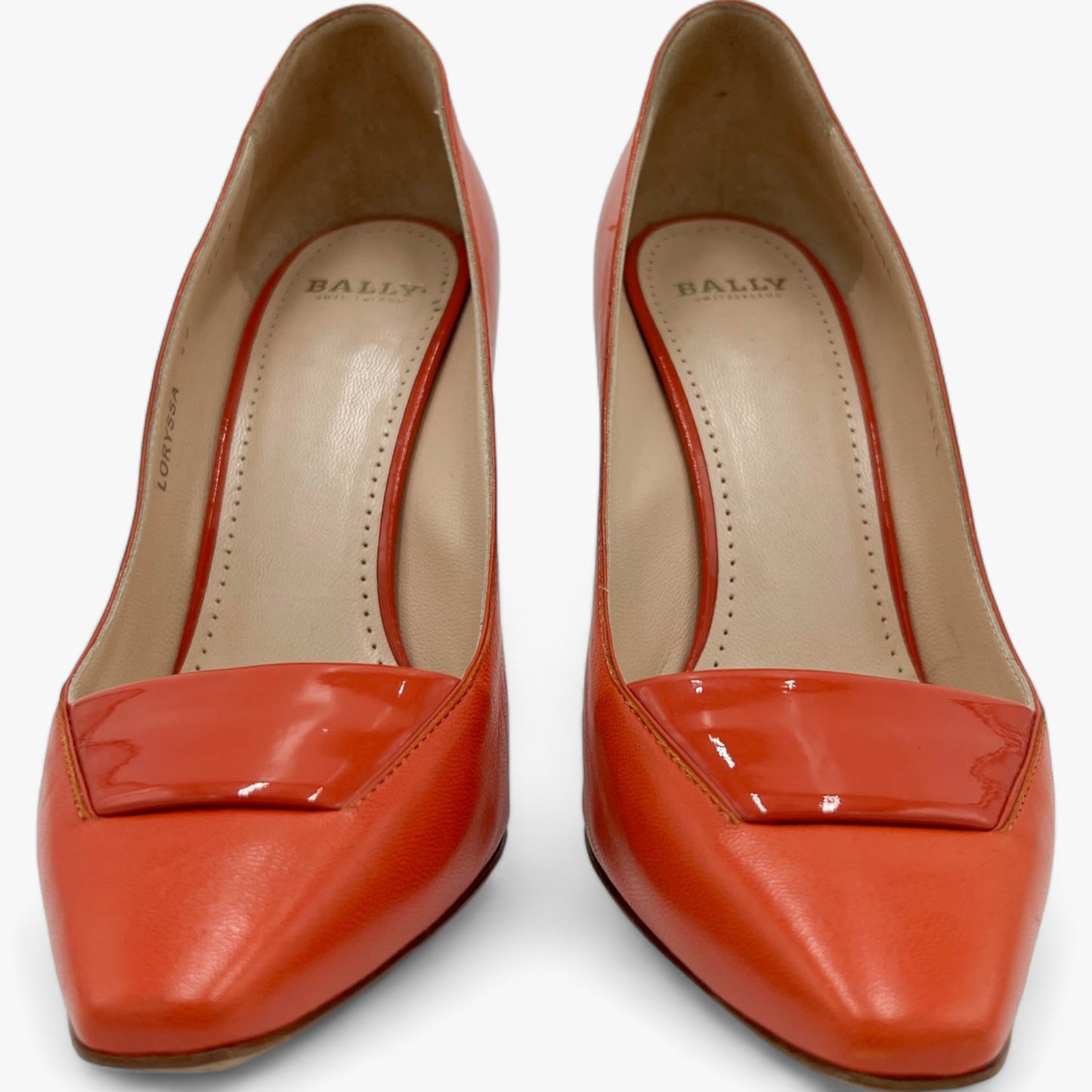 Bally Orange Patent Leather Heeled Shoes EU40 ~ US9.5