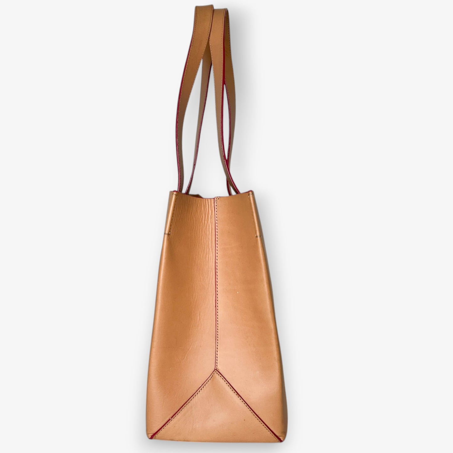 Bally Vintage Tan Leather Large Structured Tote Bag