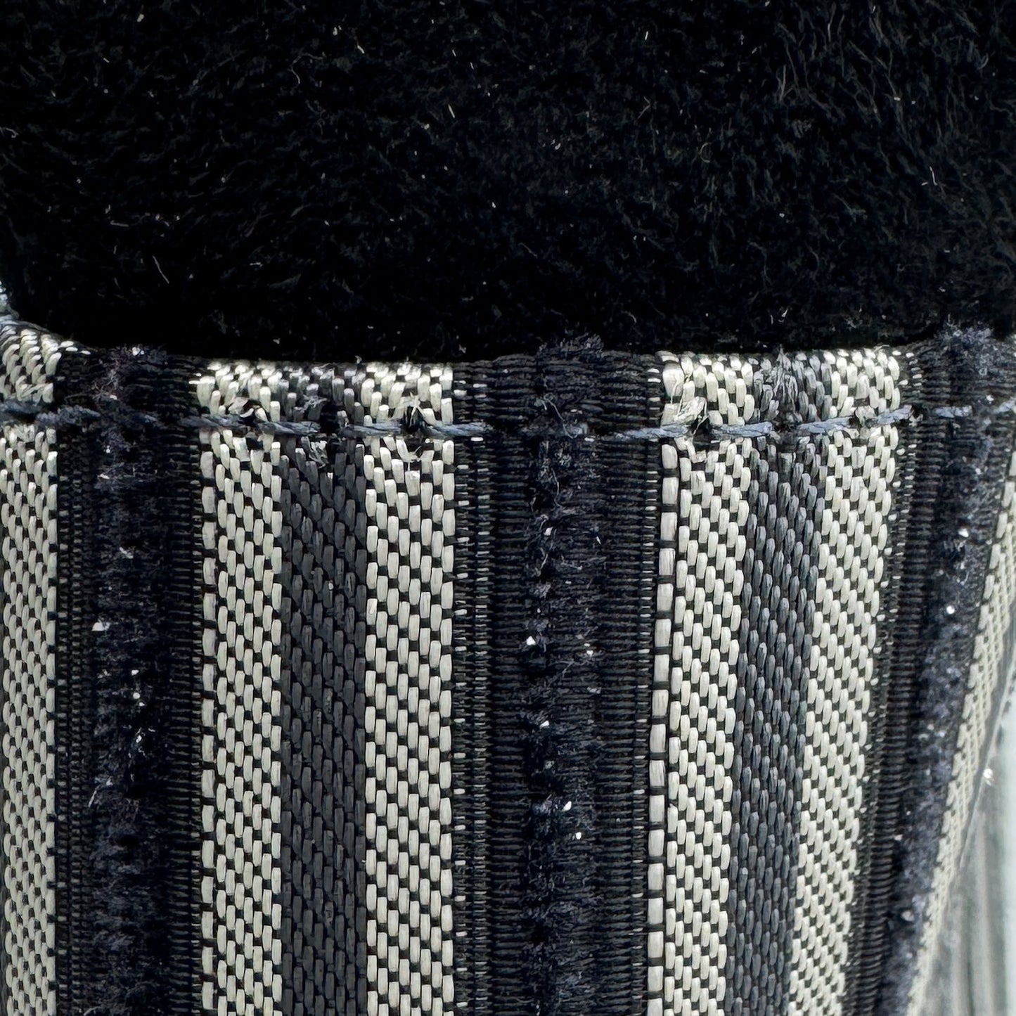 Bally Vintage Black Grey Metallic Stripe Shoulder Bag