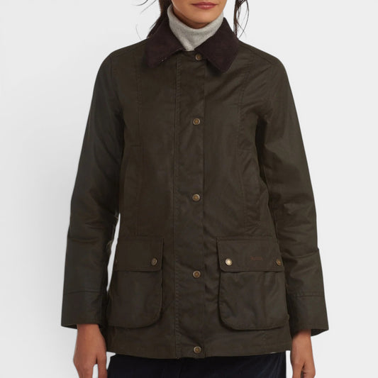 Barbour Khaki Green Waxed Cotton Fiddich Coat AU10 ~ Medium [NEW]