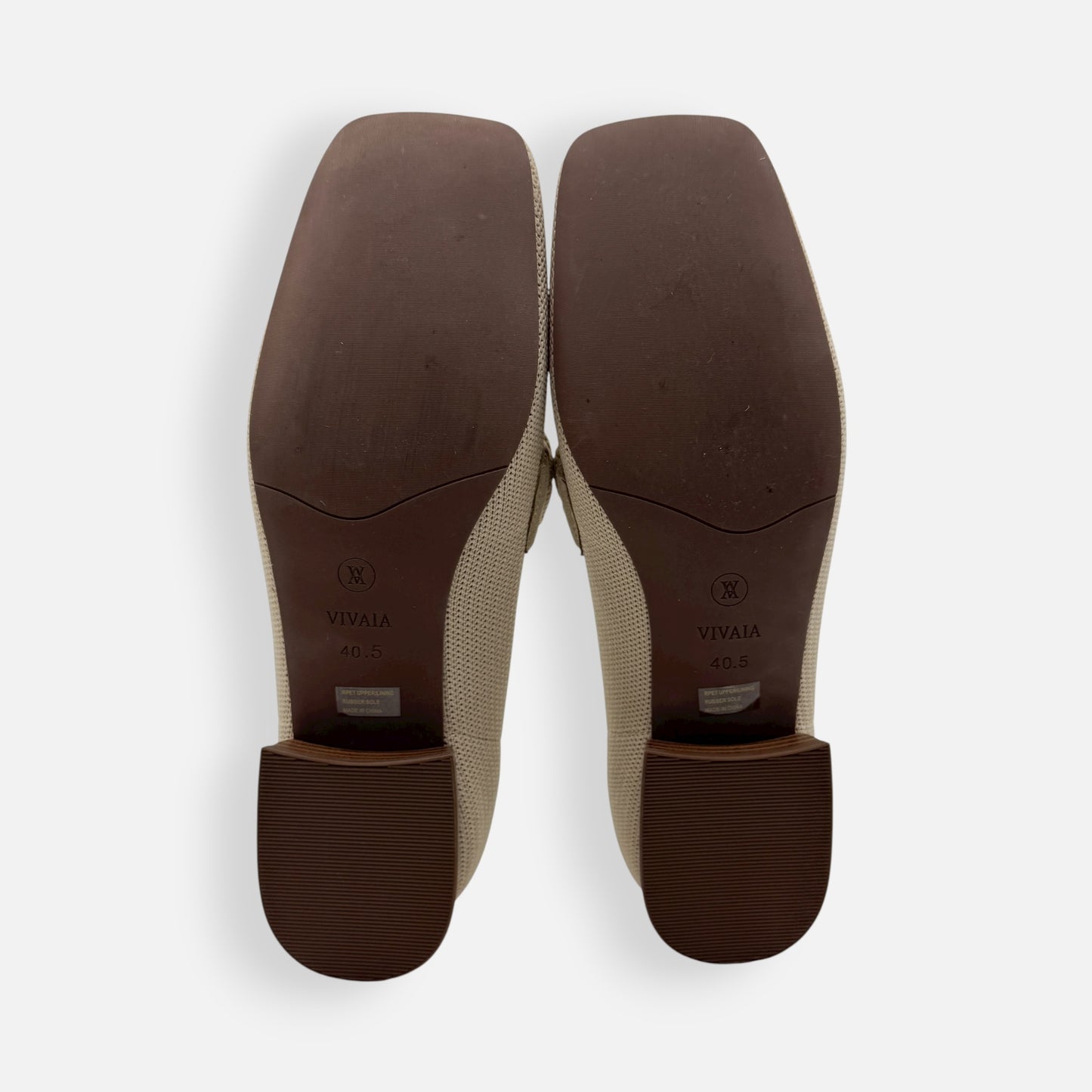 Vivaia Beige Caitlin Square-Toe Knot Loafers EU40.5 ~ AU9.5