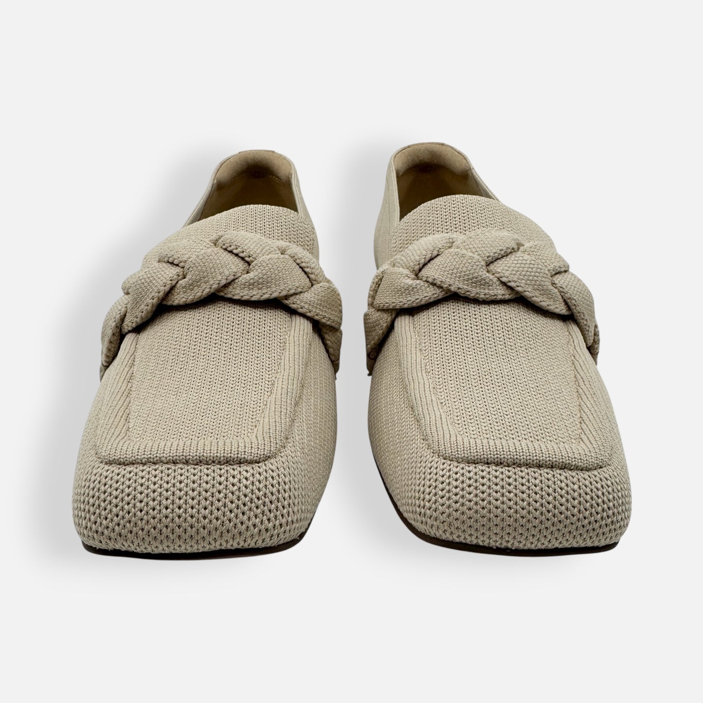 Vivaia Beige Caitlin Square-Toe Knot Loafers EU40.5 ~ AU9.5