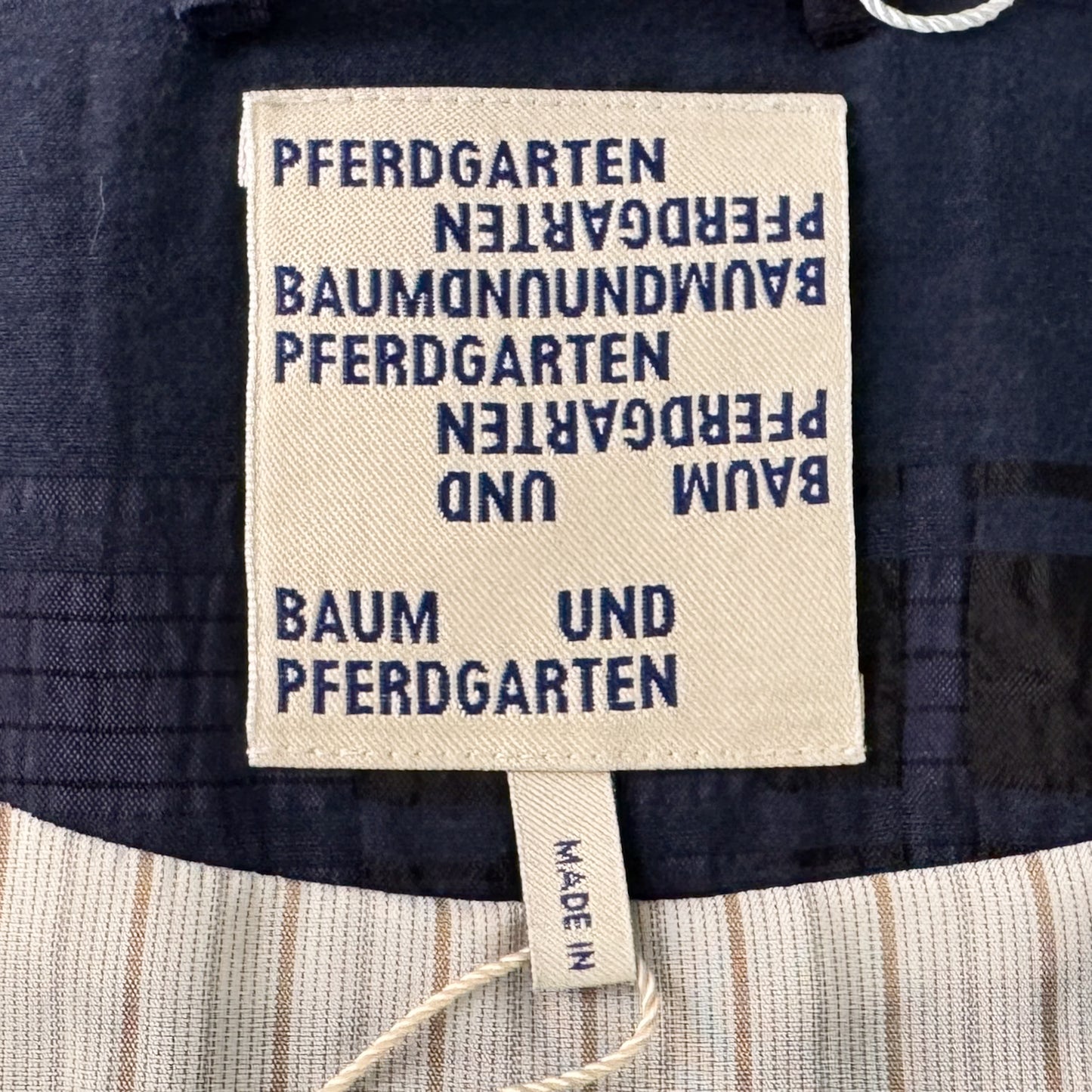 Baum & Pferdgarten Navy Jacquard Drisha Duster Coat AU10-12 ~ Medium