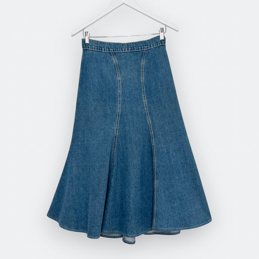 Bianca Spender X Nobody Denim Blue Kick Pleat Bebe Skirt AU8 ~ Small