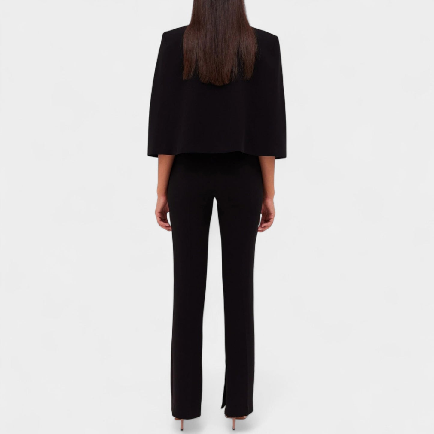 Bianca Spender Black Crepe Jacquette Cape Jacket 0 ~ AU6-8 ~ Small