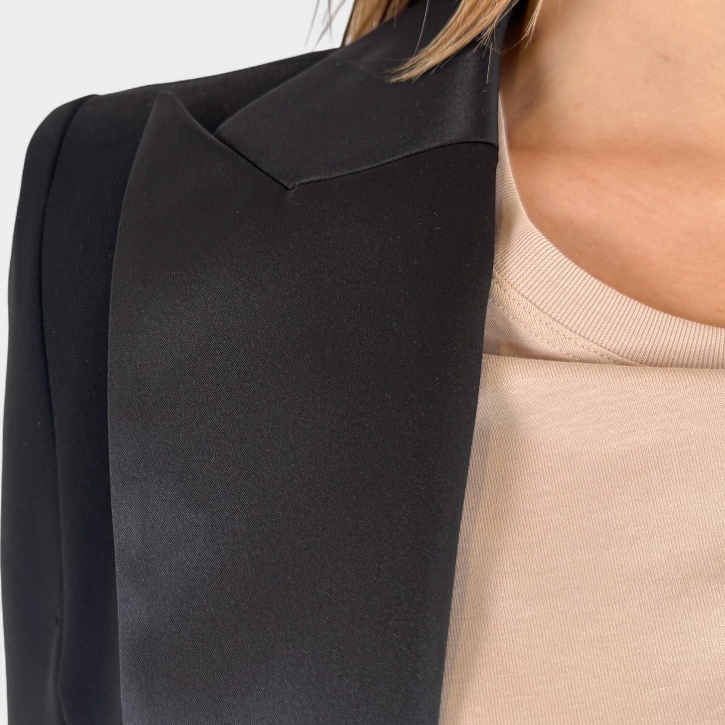 Bianca Spender Black Crepe Jacquette Cape Jacket 0 ~ AU6-8 ~ Small