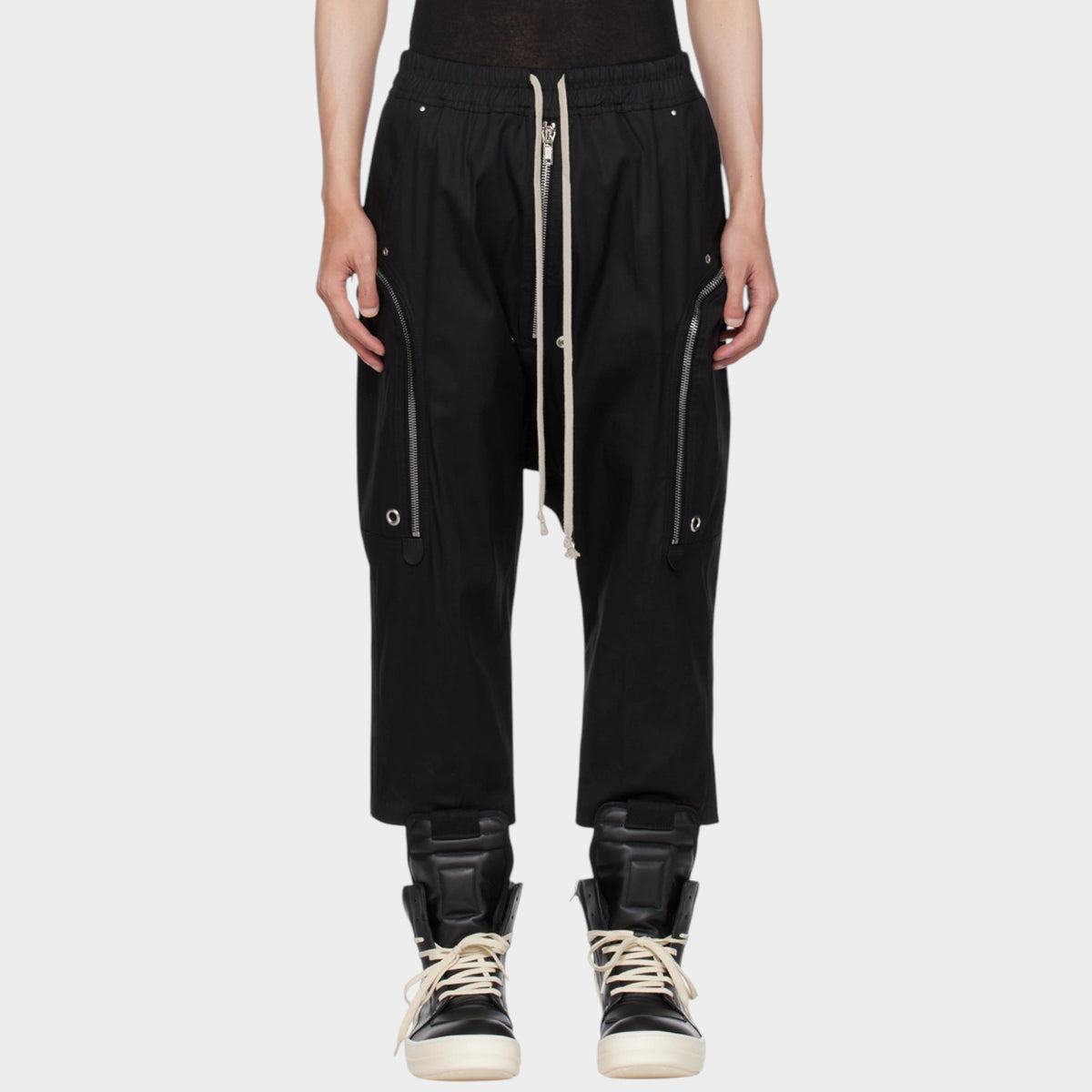 Rick Owens Bauhaus Bela Black Cropped Cargo Pants Large ~ AU12-14