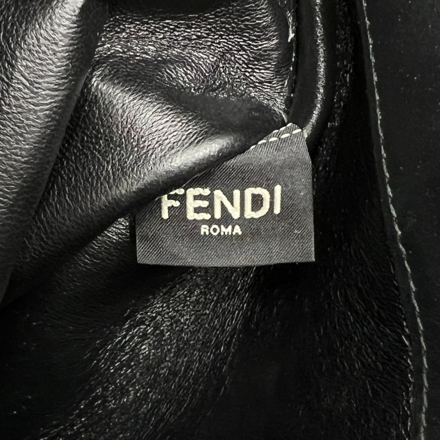 Fendi Black Leather Kan U Large Shoulder Satchel Bag