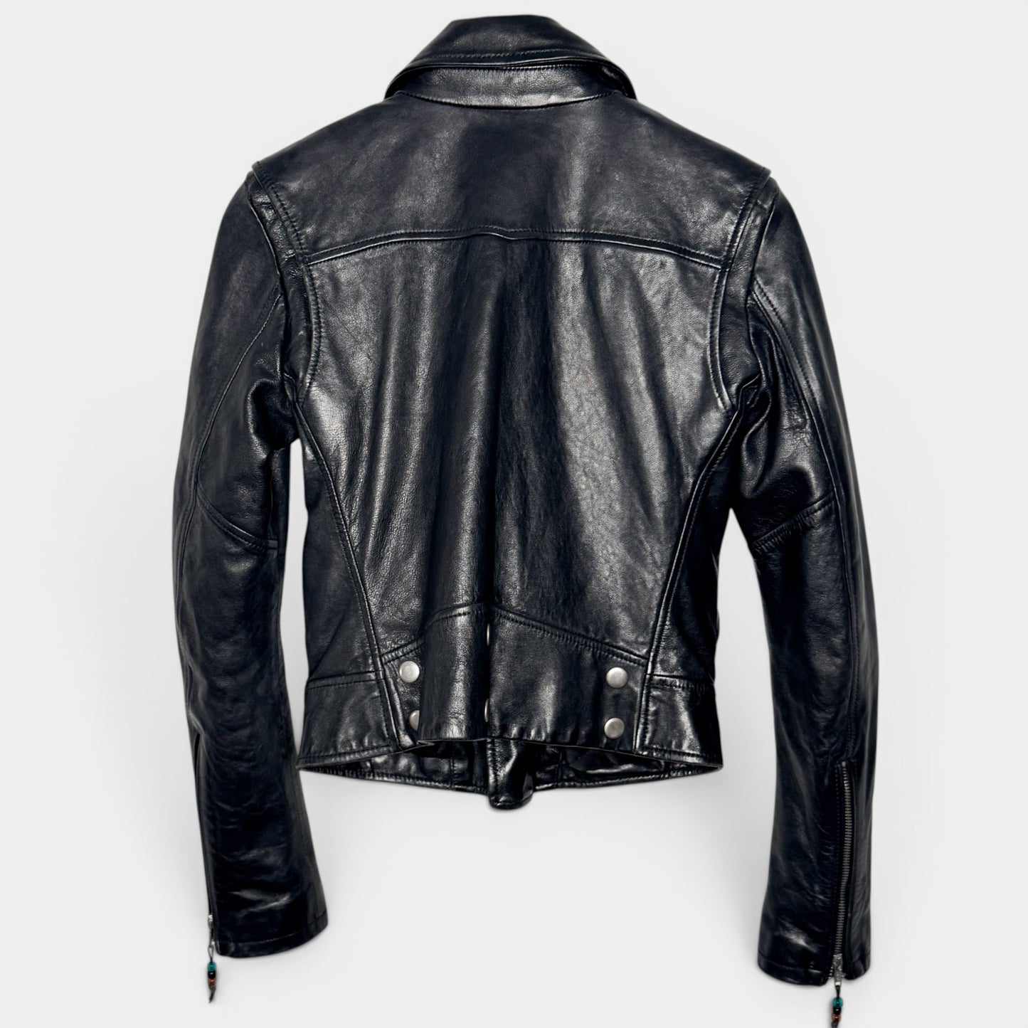 BLK DNM ® Black Leather Biker Jacket Small ~ AU6-8