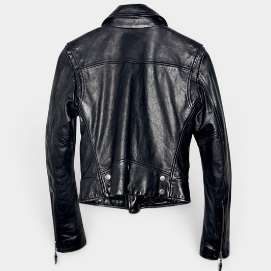 BLK DNM ® Black Leather Biker Jacket Small ~ AU6-8