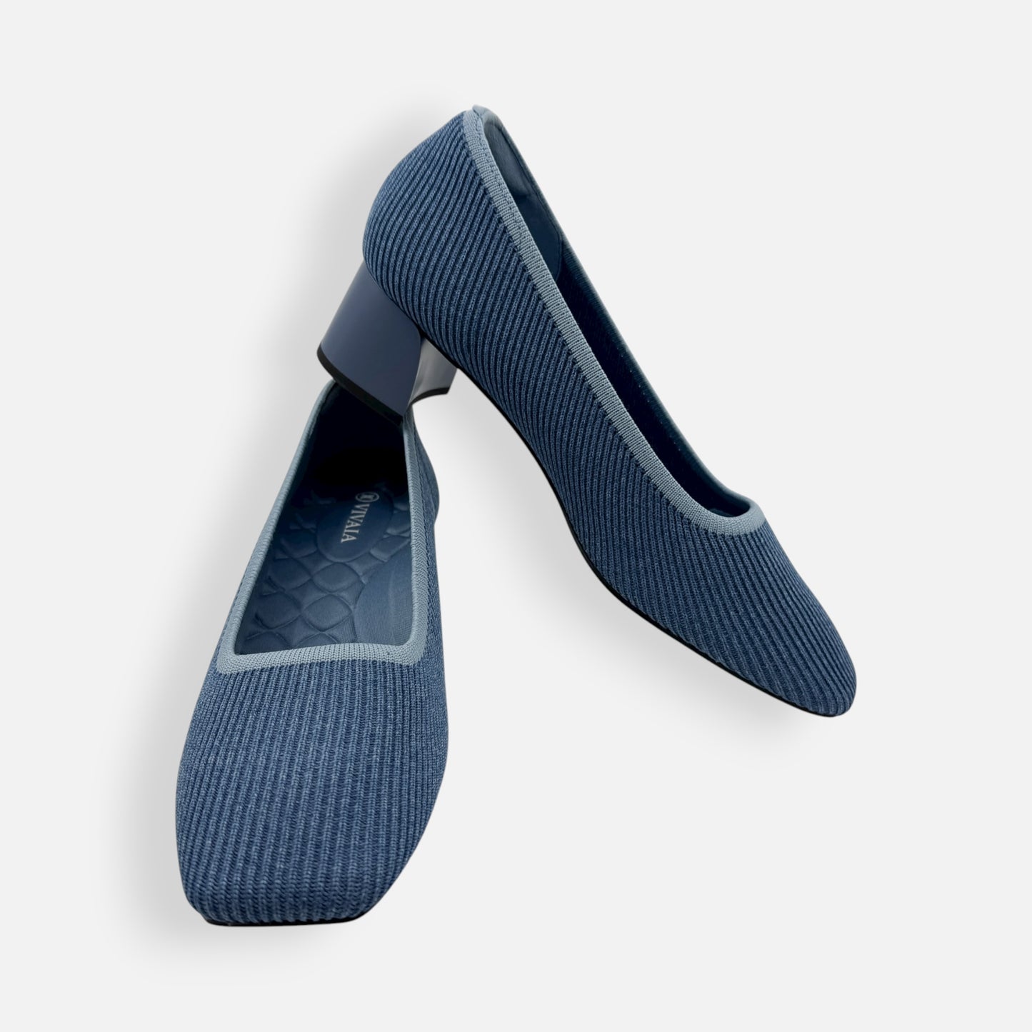 Vivaia Light Blue Mid Heel Melody Court Shoes EU41 M ~ AU10