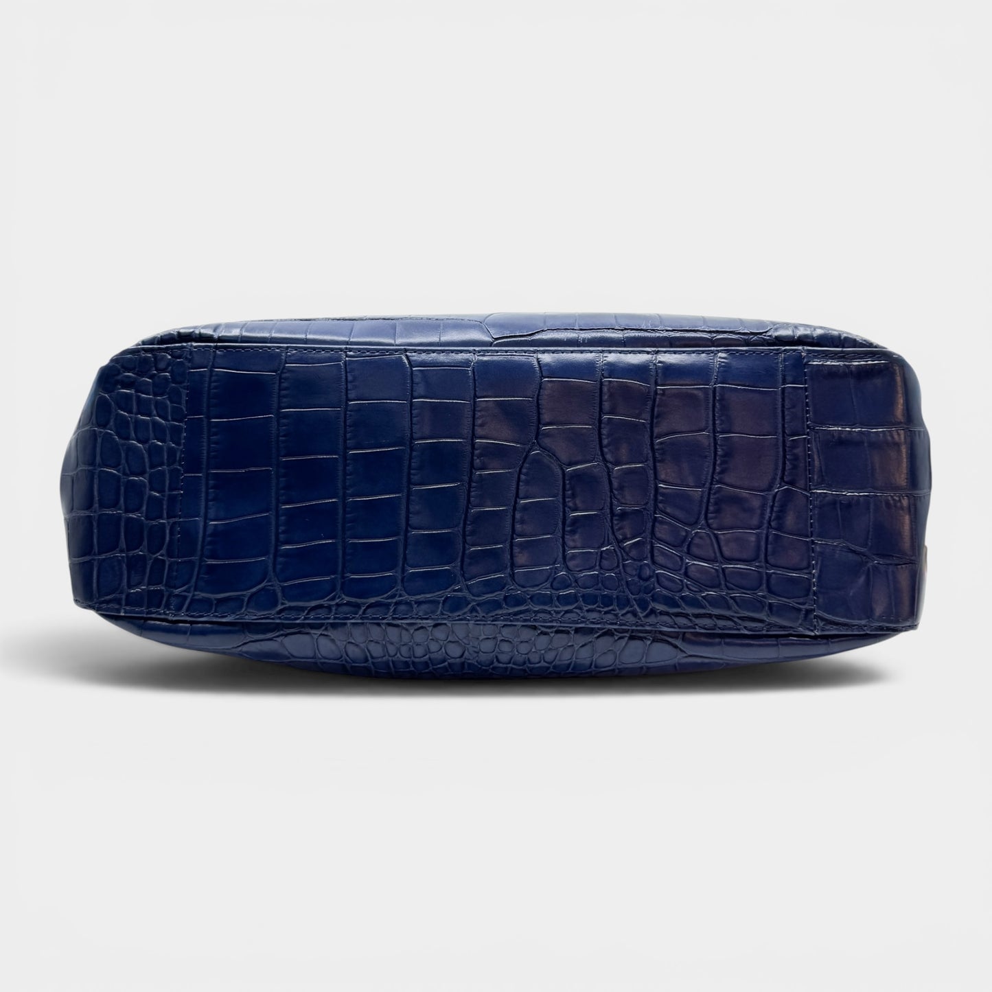 Longchamp Roseau Blue Embossed Leather Tote Bag