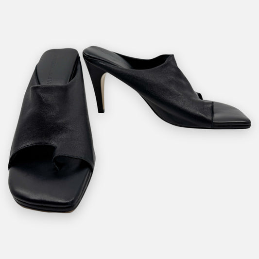 Bottega Veneta Black Leather Stretch Mule 90 Sandal Shoes EU39 ~ AU8
