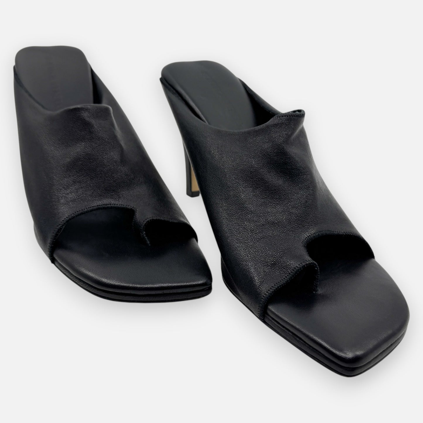 Bottega Veneta Black Leather Stretch Mule 90 Sandal Shoes EU39 ~ AU8
