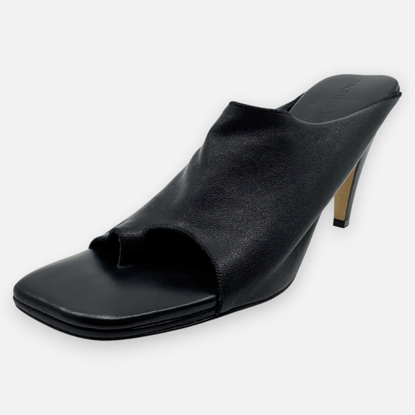 Bottega Veneta Black Leather Stretch Mule 90 Sandal Shoes EU39 ~ AU8