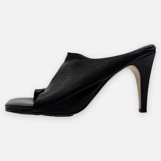 Bottega Veneta Black Leather Stretch Mule 90 Sandal Shoes EU39 ~ AU8