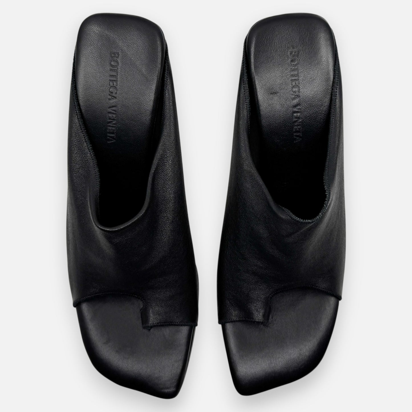 Bottega Veneta Black Leather Stretch Mule 90 Sandal Shoes EU39 ~ AU8