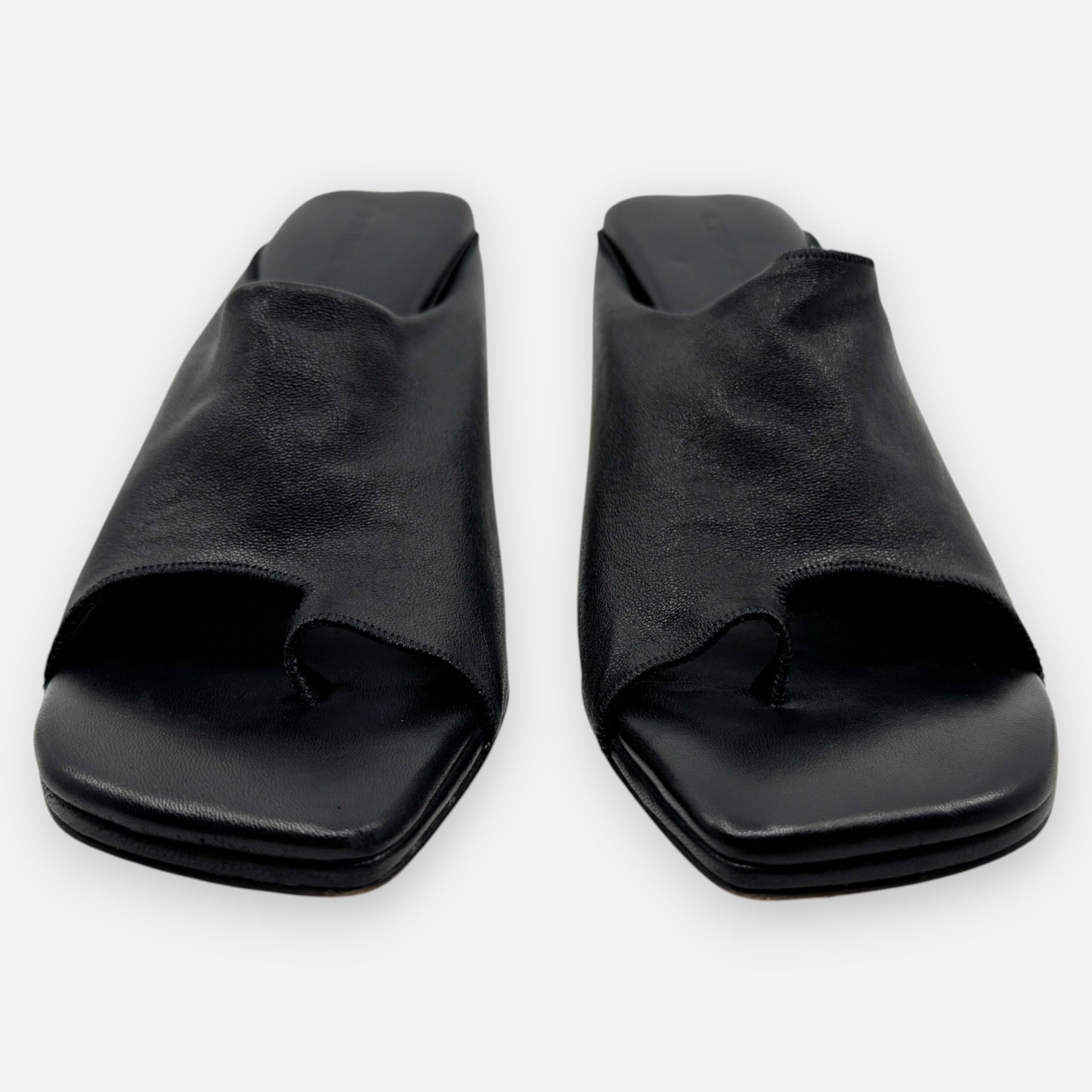 Bottega Veneta Black Leather Stretch Mule 90 Sandal Shoes EU39 ~ AU8