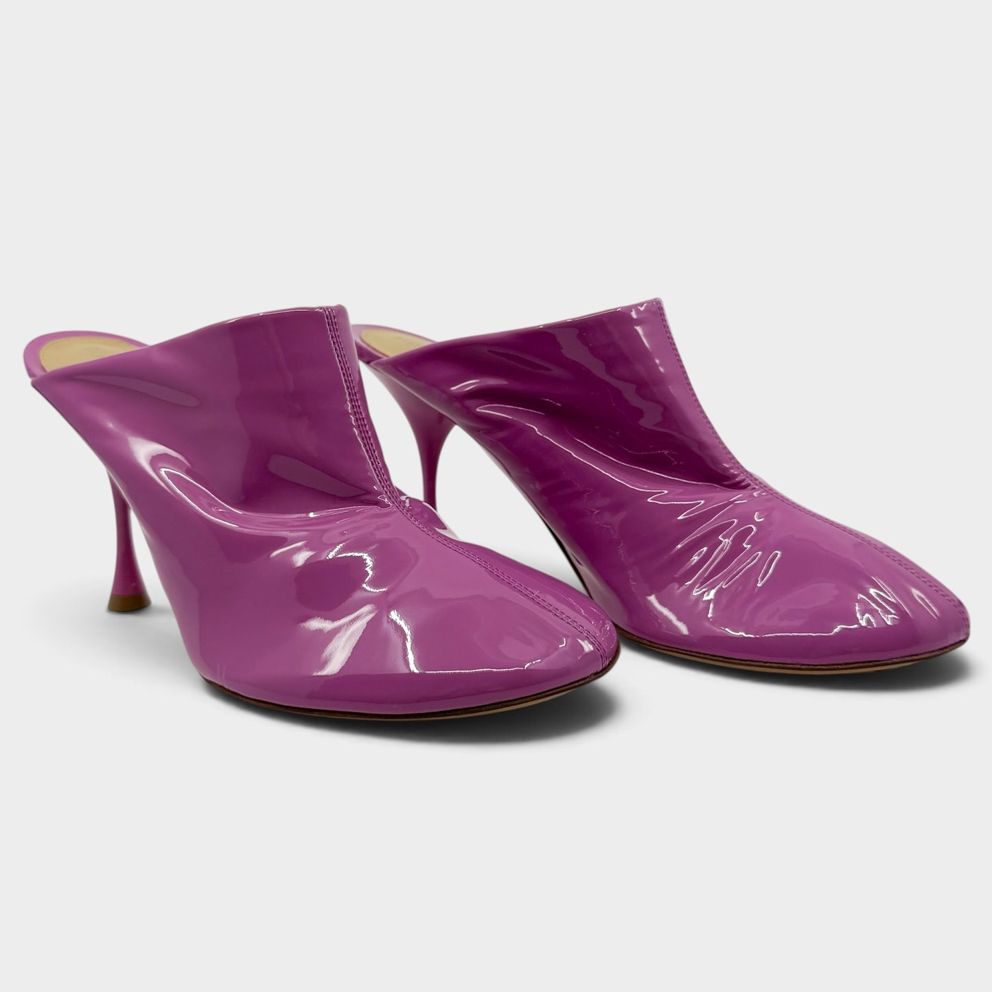 Bottega Veneta Gloss Pink Nappa Leather Dot Pump Heeled Shoes EU40.5 ~ AU9.5 [NEW]