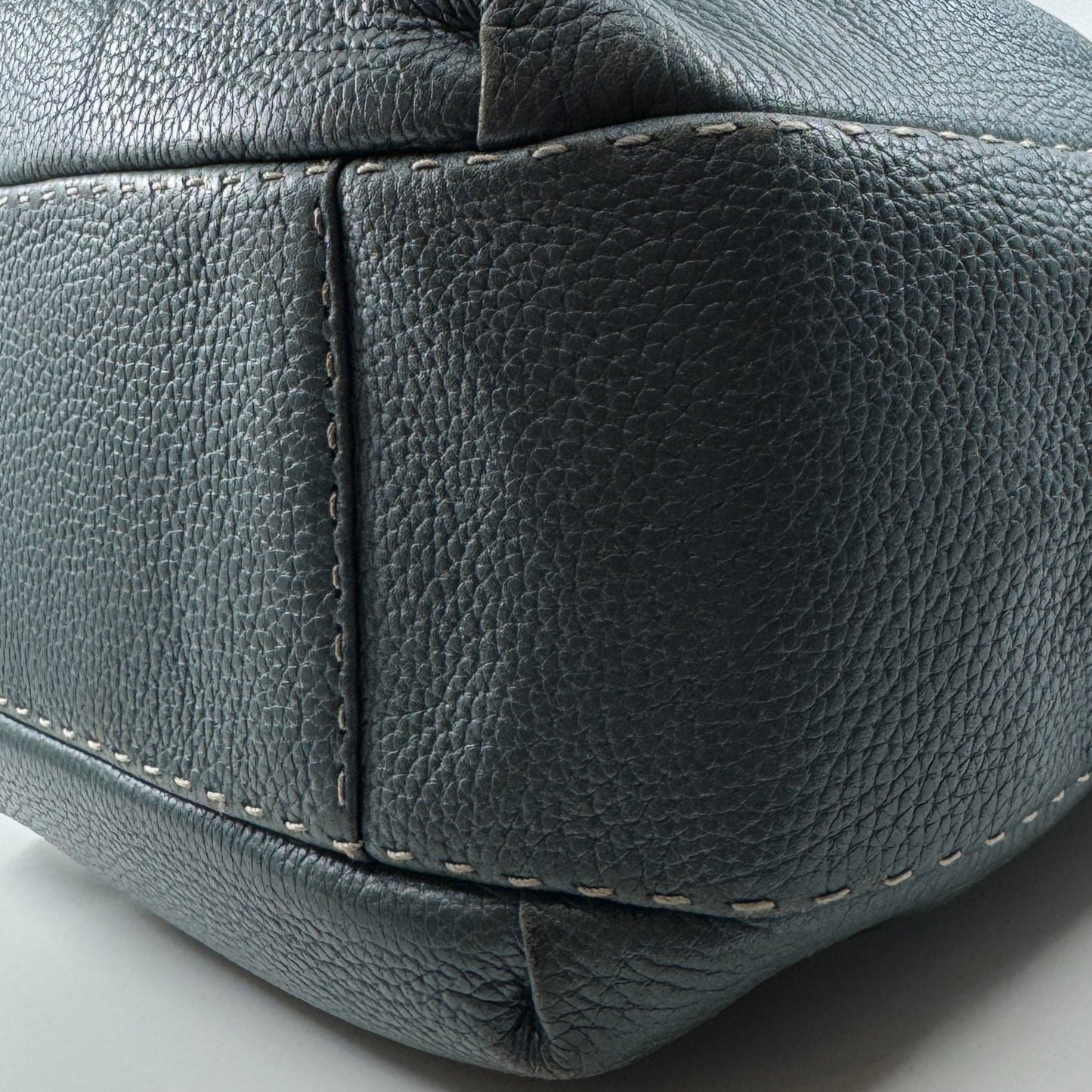 Braun Buffel Metallic Teal Blue Leather Shoulder Bag