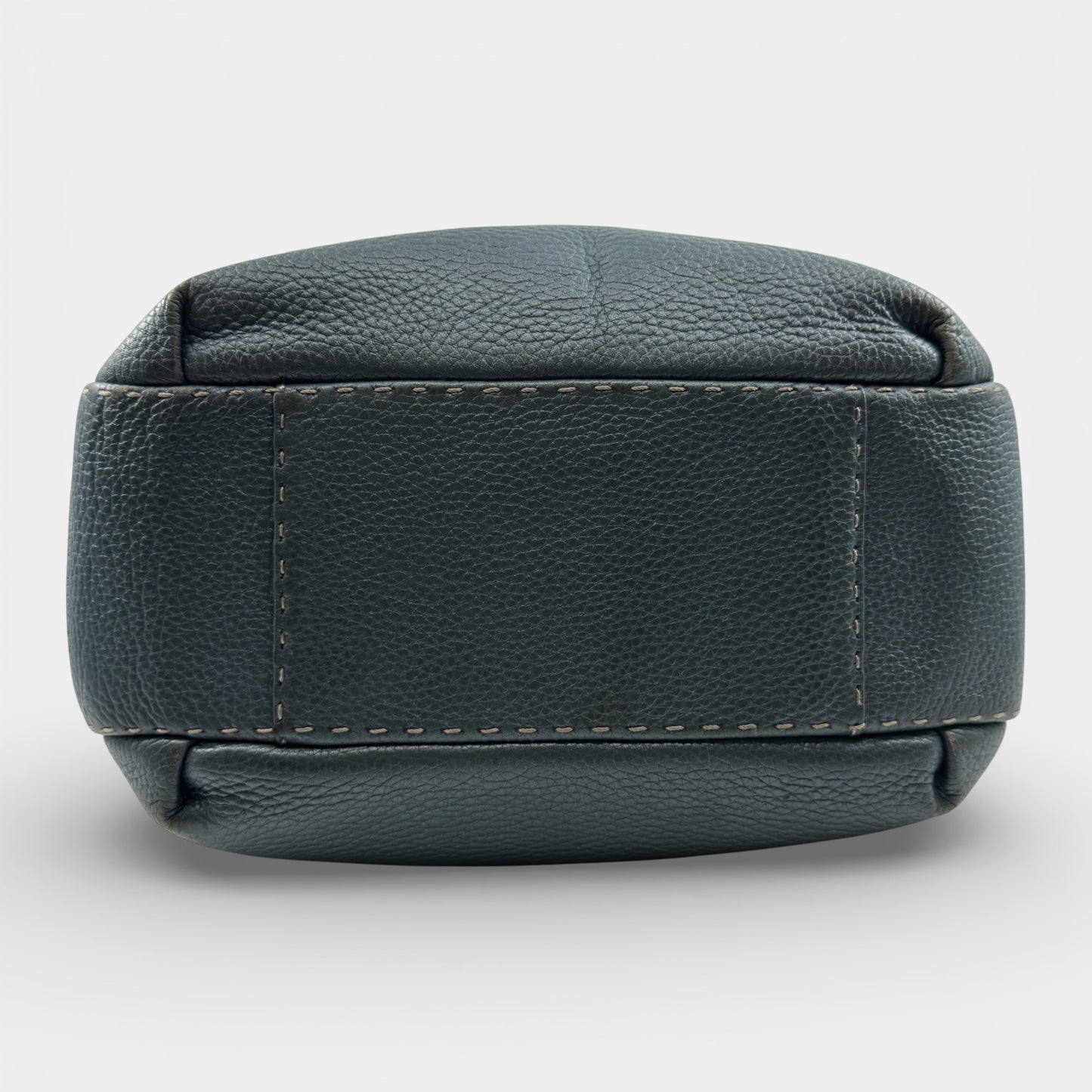 Braun Buffel Metallic Teal Blue Leather Shoulder Bag