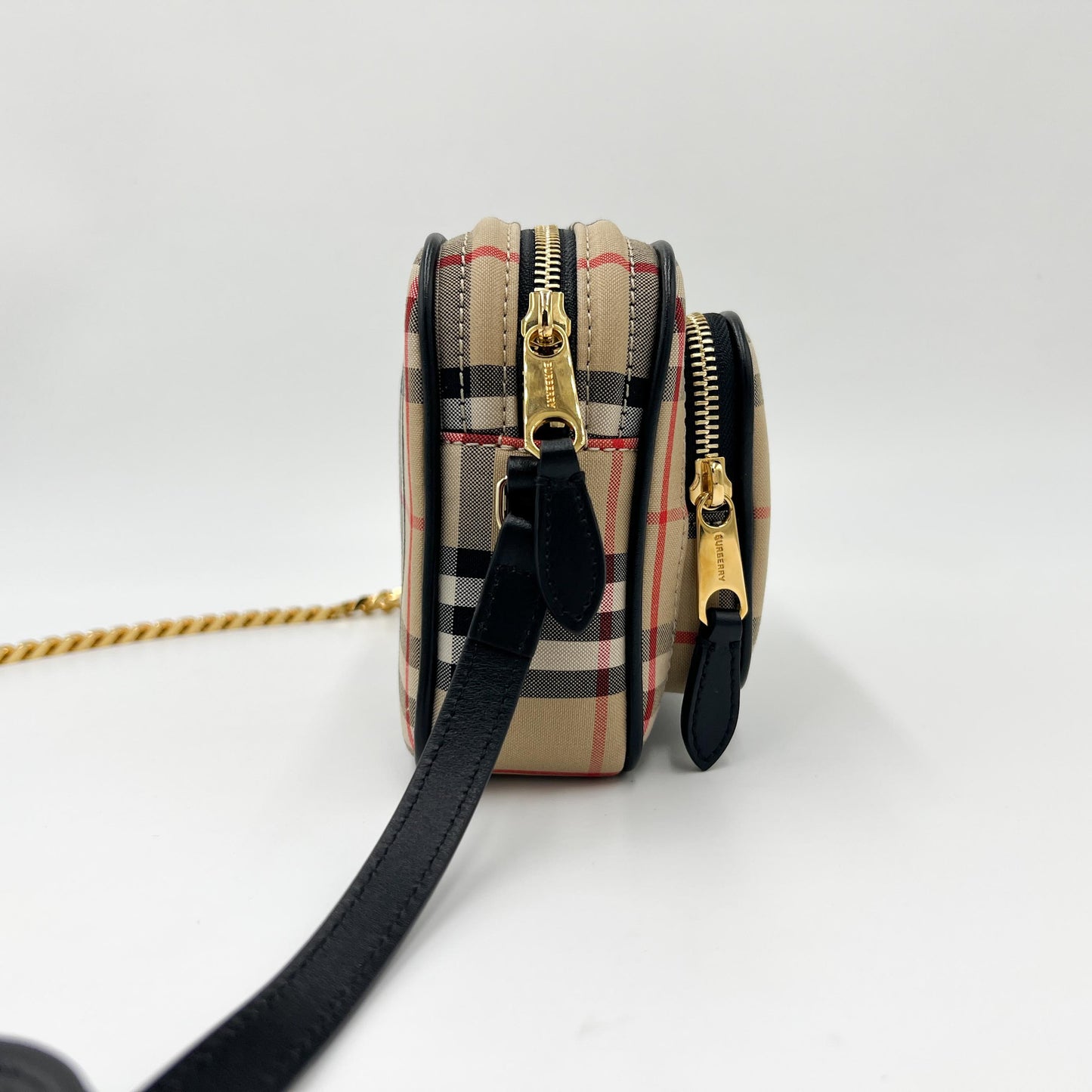 Burberry Canvas & Leather Vintage Check Camera Crossbody Bag