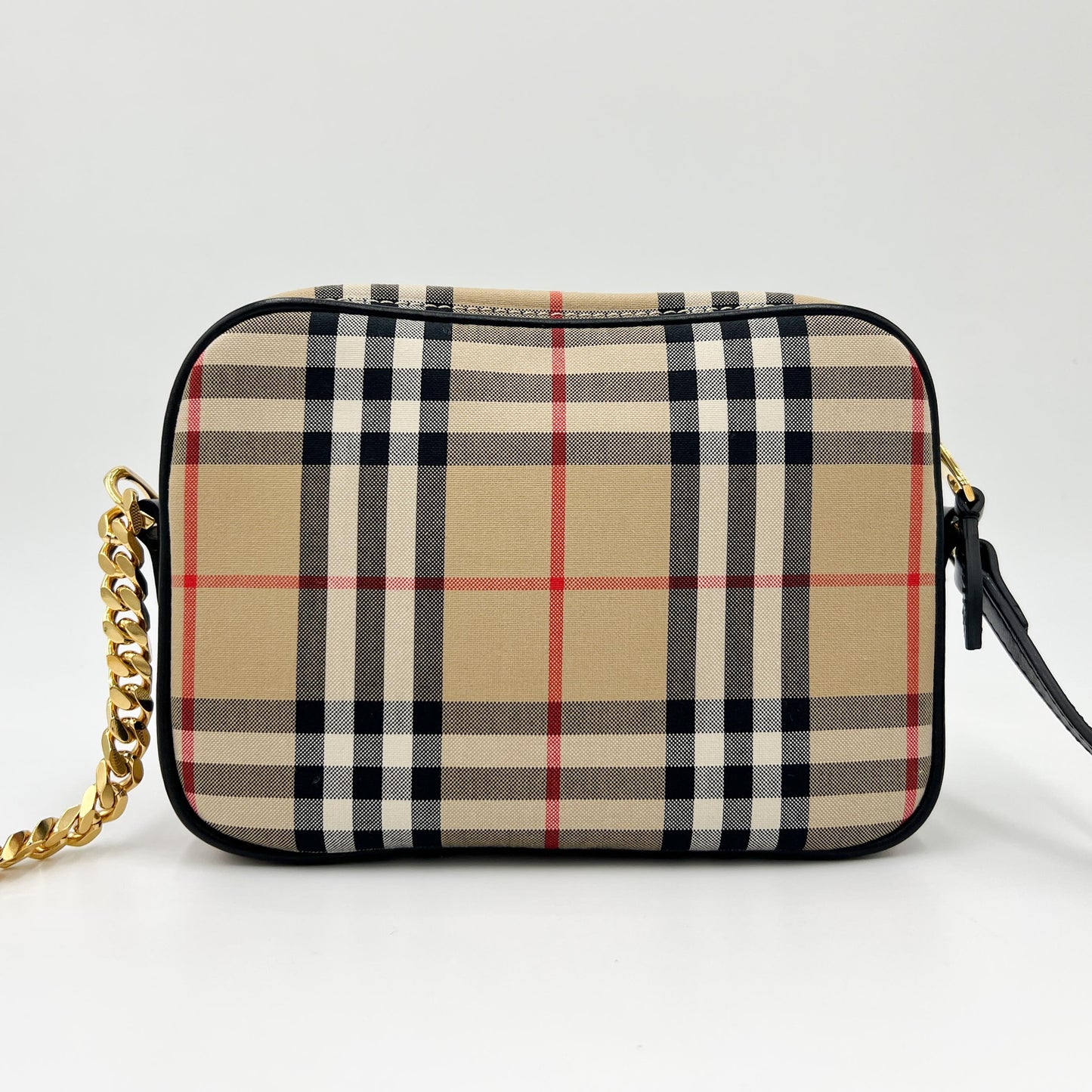 Burberry Canvas & Leather Vintage Check Camera Crossbody Bag