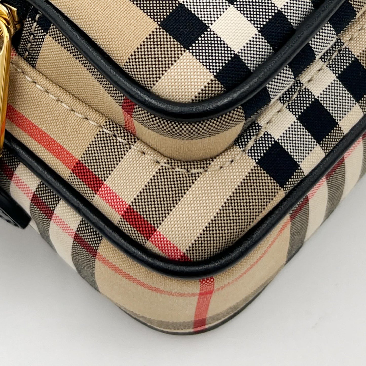 Burberry Canvas & Leather Vintage Check Camera Crossbody Bag