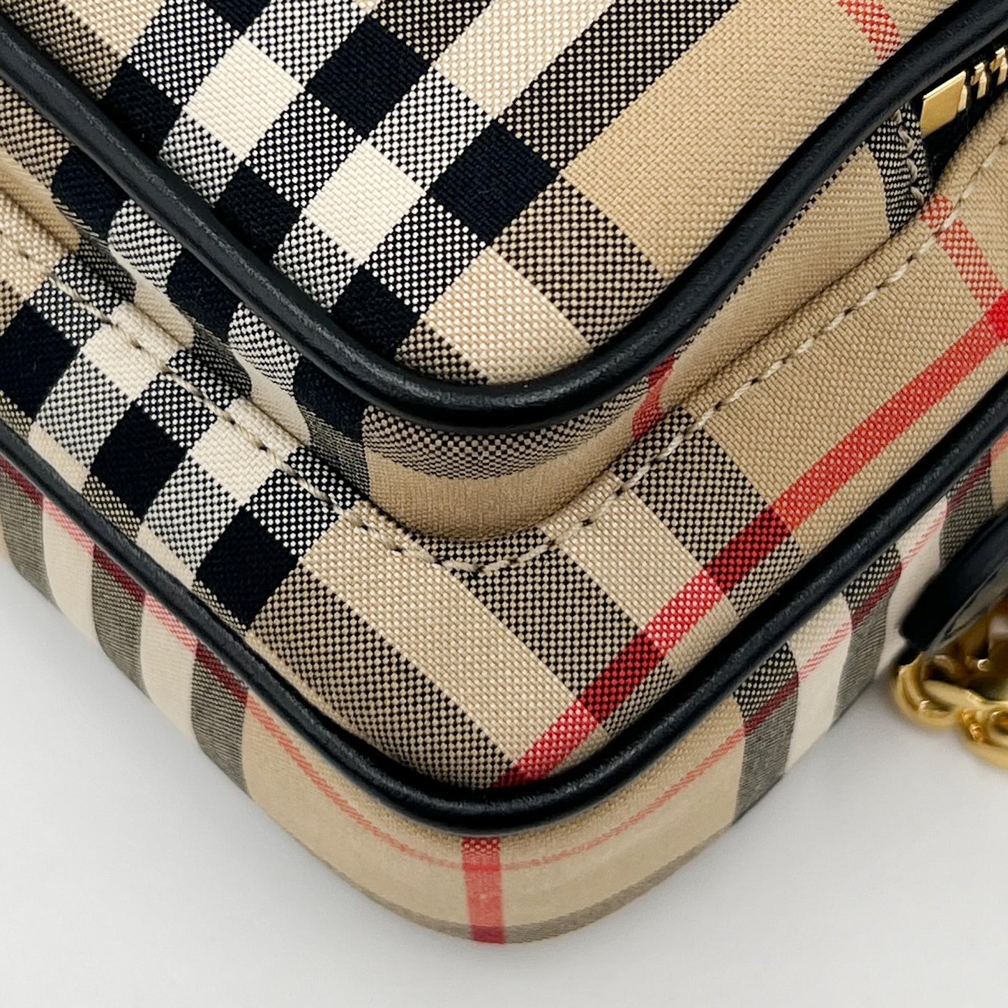 Burberry Canvas & Leather Vintage Check Camera Crossbody Bag