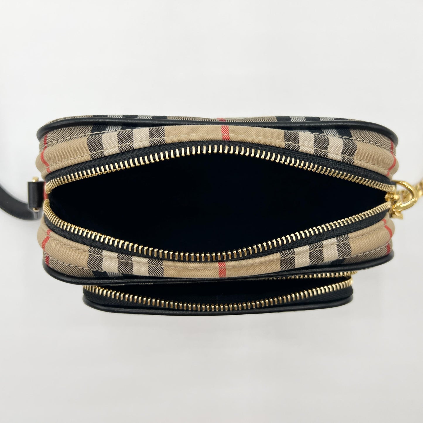 Burberry Canvas & Leather Vintage Check Camera Crossbody Bag