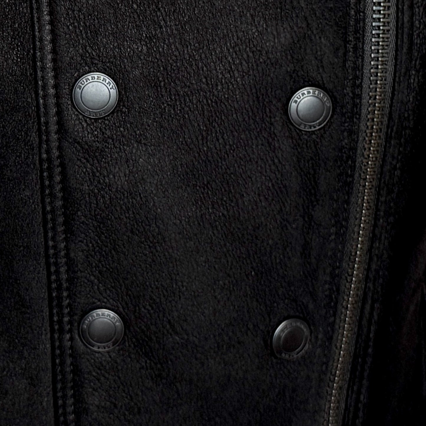Burberry Brit Black Suede Shearling Biker Moto Jacket AU10 ~ Medium