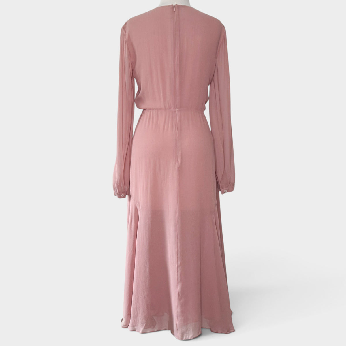 Burberry Prorsum Light Pink Silk Keyhole V-Neck Dress EU42 ~ AU10