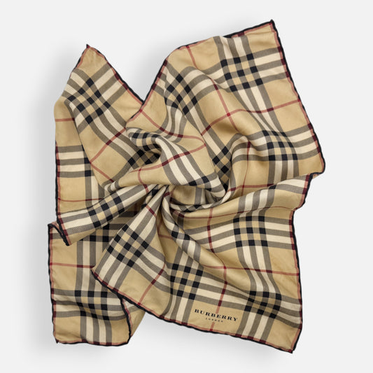 Vintage Burberry London Novacheck Silk Square Scarf [45cm]
