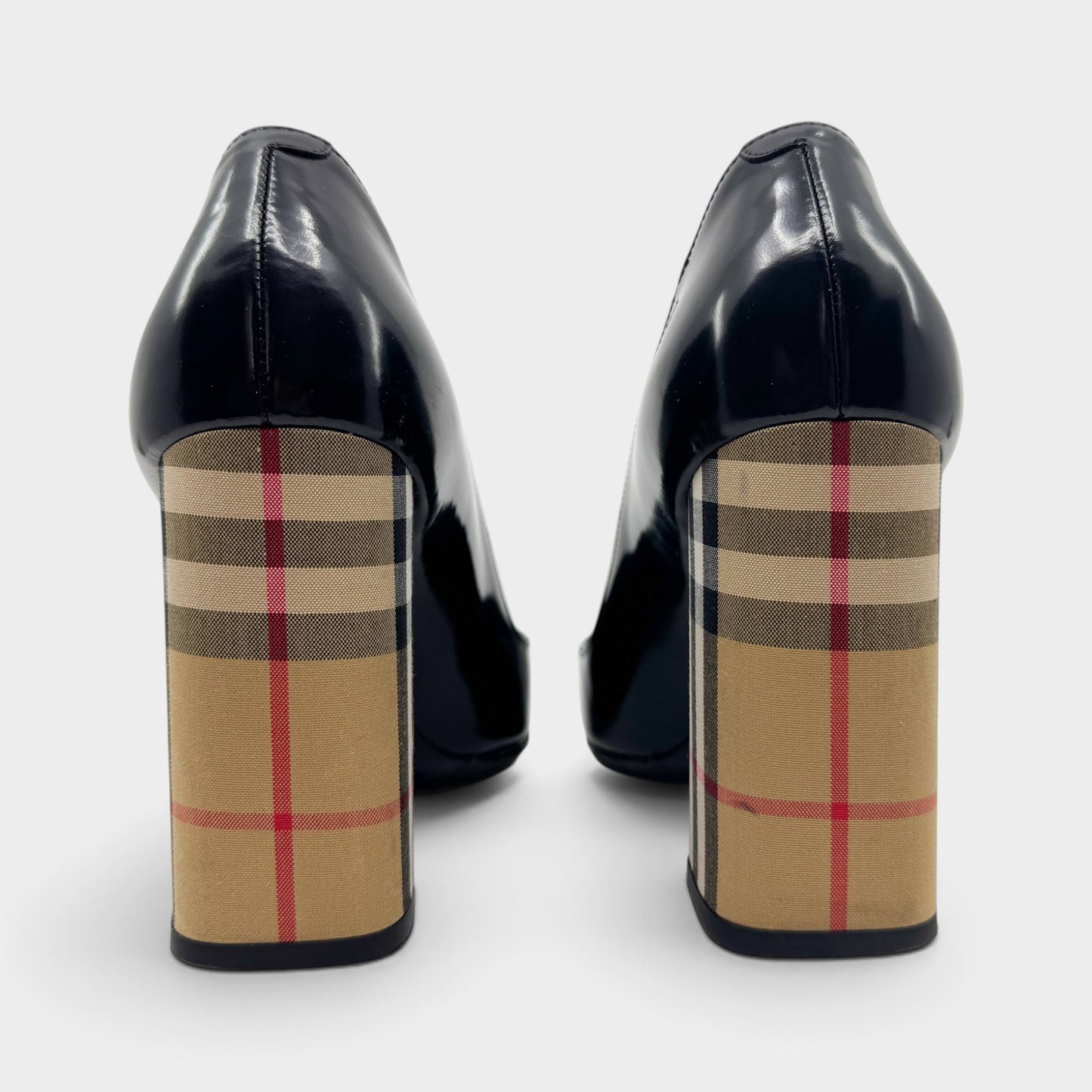 Burberry Black Leather Vintage Check Dashwood Pumps Shoes EU36.5 ~ AU5.5