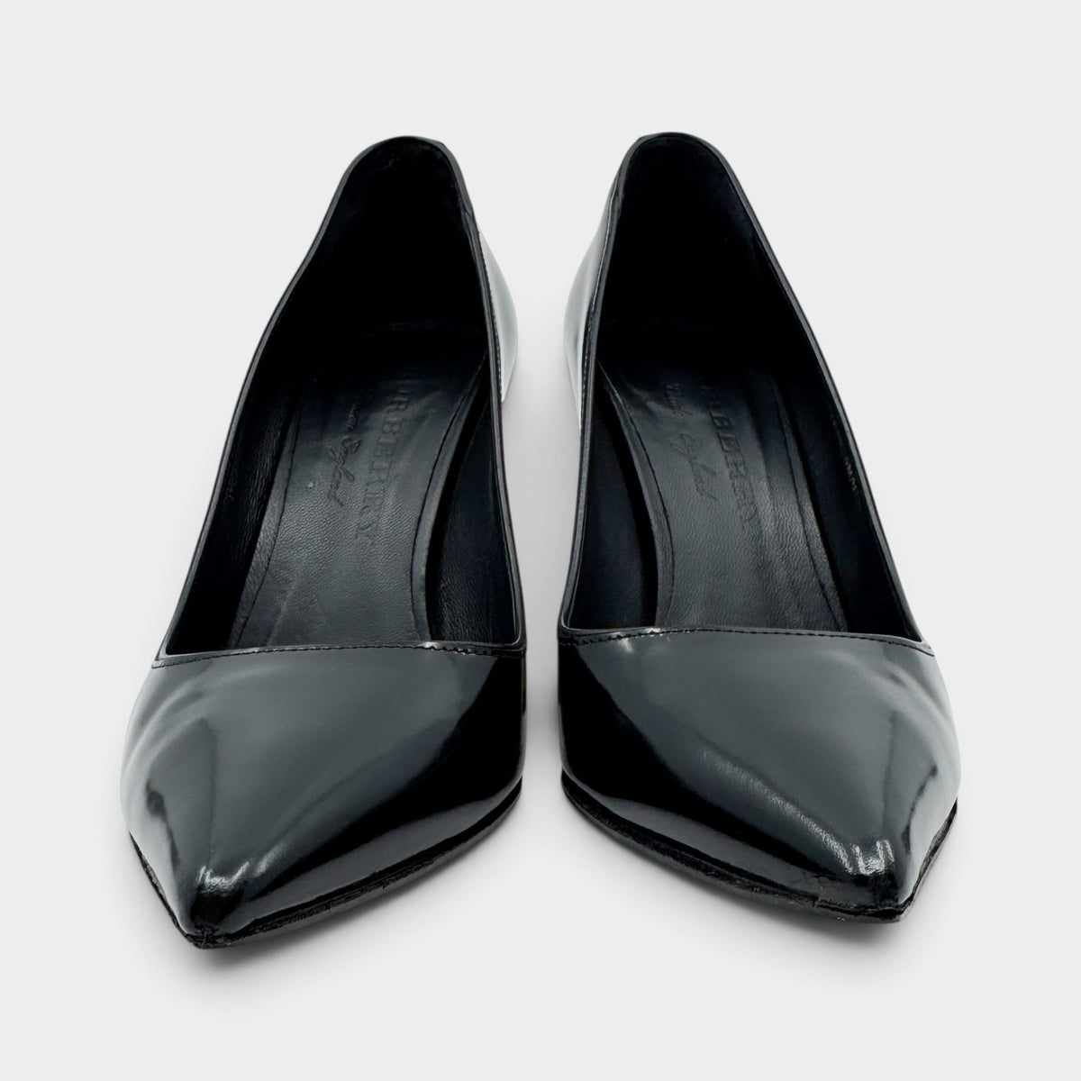 Burberry Black Leather Vintage Check Dashwood Pumps Shoes EU36.5 ~ AU5.5