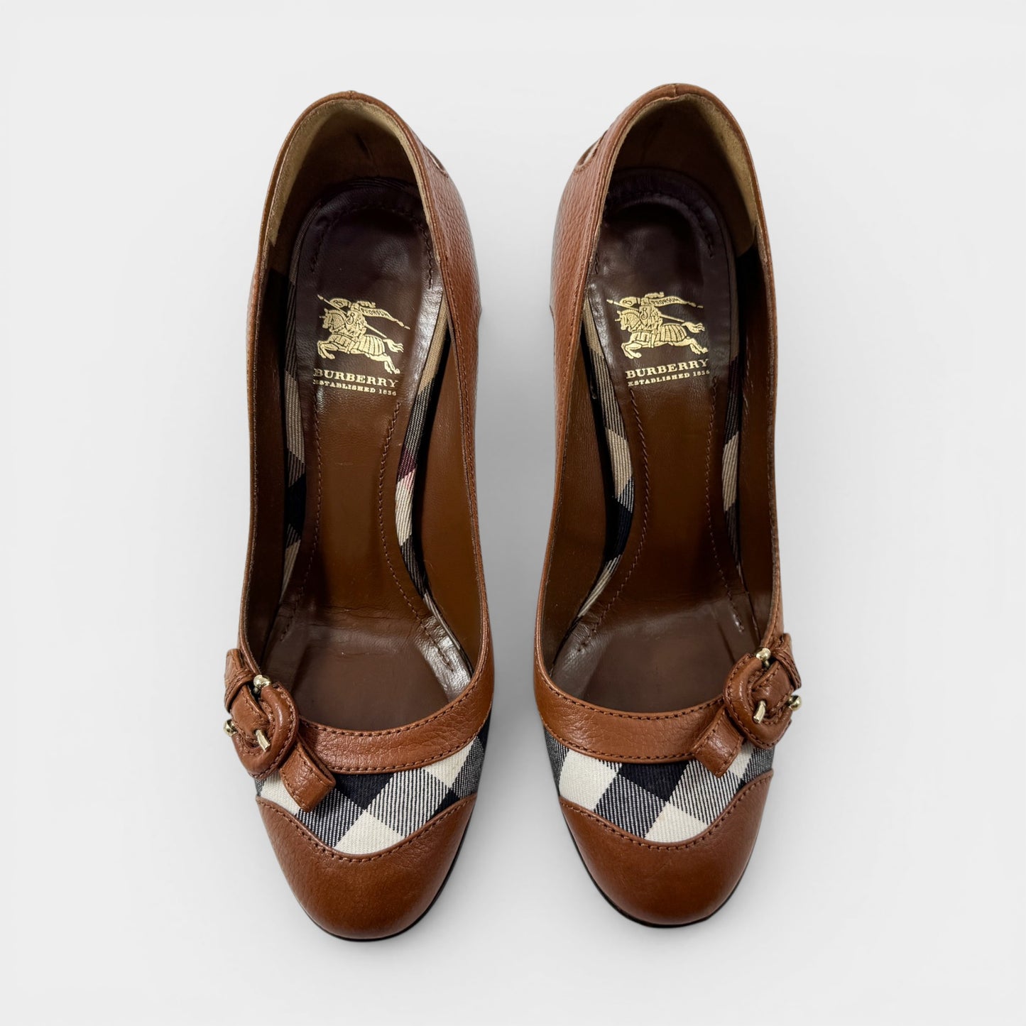 Burberry Nova Check Icon Heeled Shoes EU38.5 ~ AU7.5