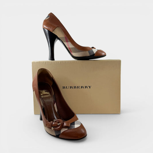 Burberry Nova Check Icon Heeled Shoes EU38.5 ~ AU7.5