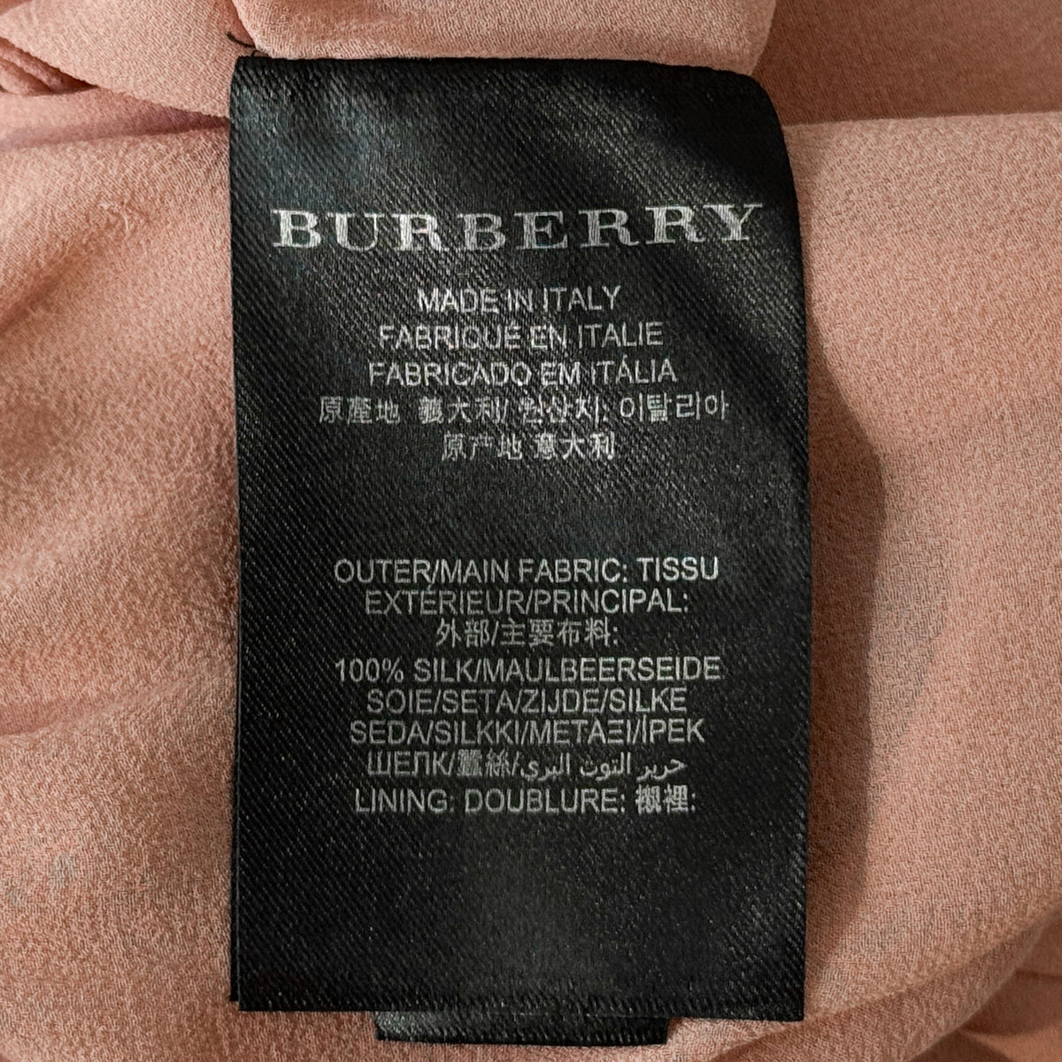 Burberry Prorsum Light Pink Silk Keyhole V-Neck Dress EU42 ~ AU10