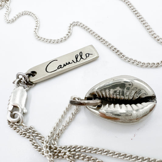 Camilla Silver-Tone Cowrie Shell & Chain Boho Necklace