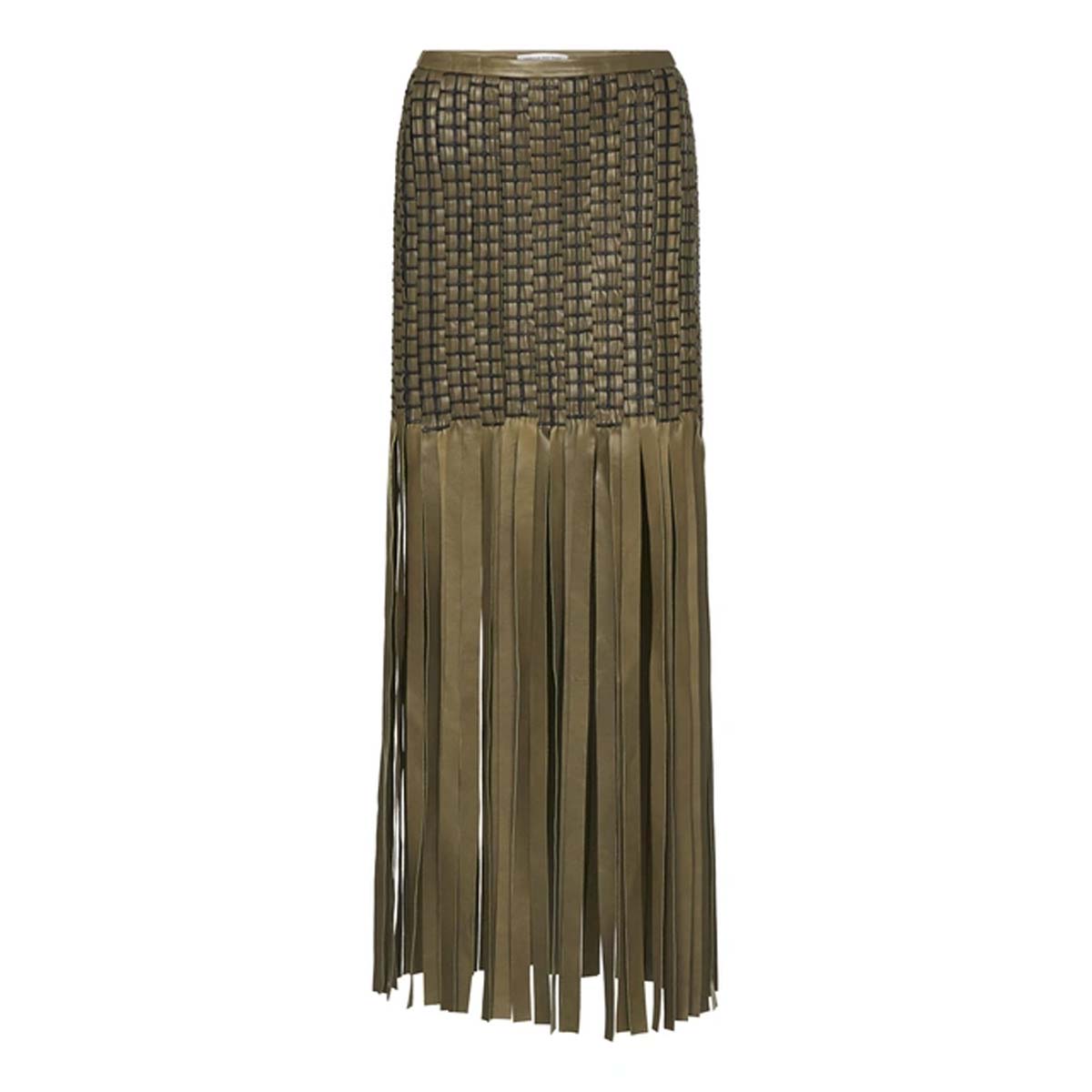 Camilla & Marc Doris Woven Leather Olive Green Skirt AU6 ~ Small