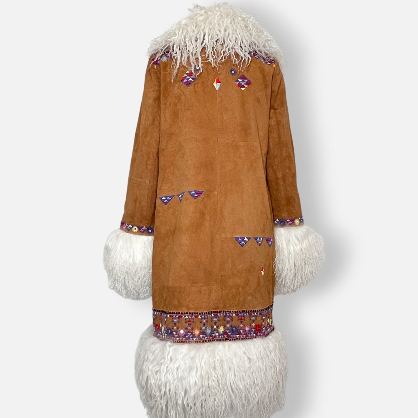 Camilla 'Family Gathering' Shearling Fur Trim Embroidered Coat Large ~ AU14 [NEW]