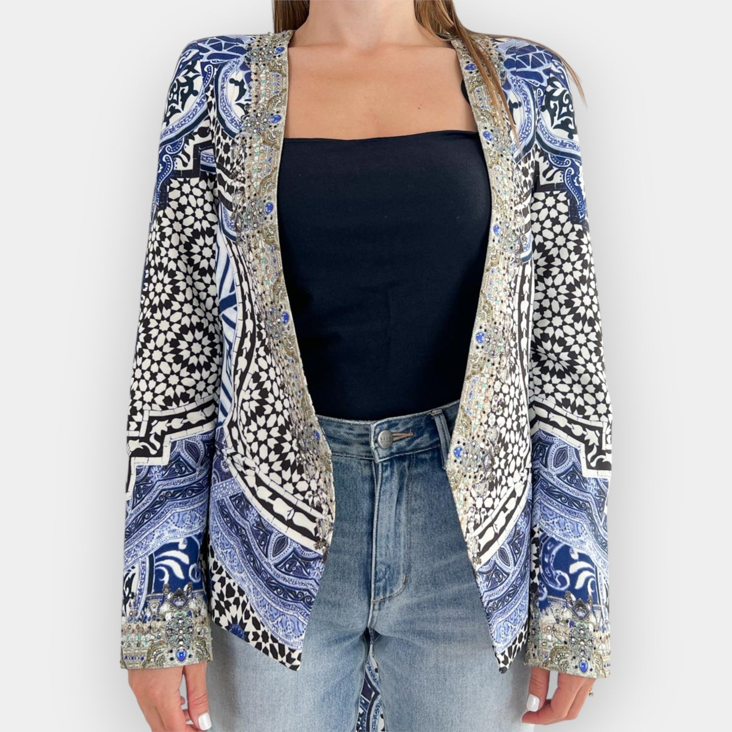 Camilla 'Under The Medina Moon' Tie-Back Blue Jacket AU12 ~ Medium