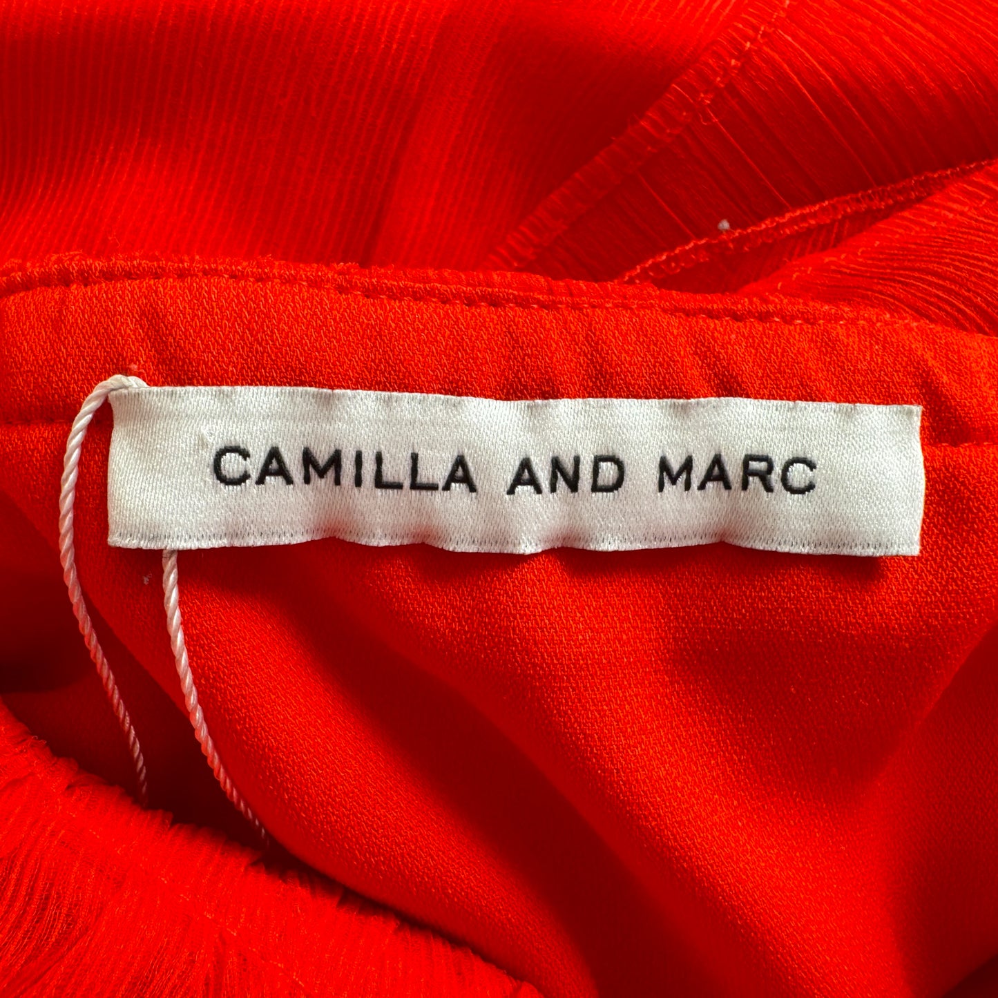 Camilla & Marc Bright Red Plunge Neck Belted Zando Dress AU10 ~ Medium