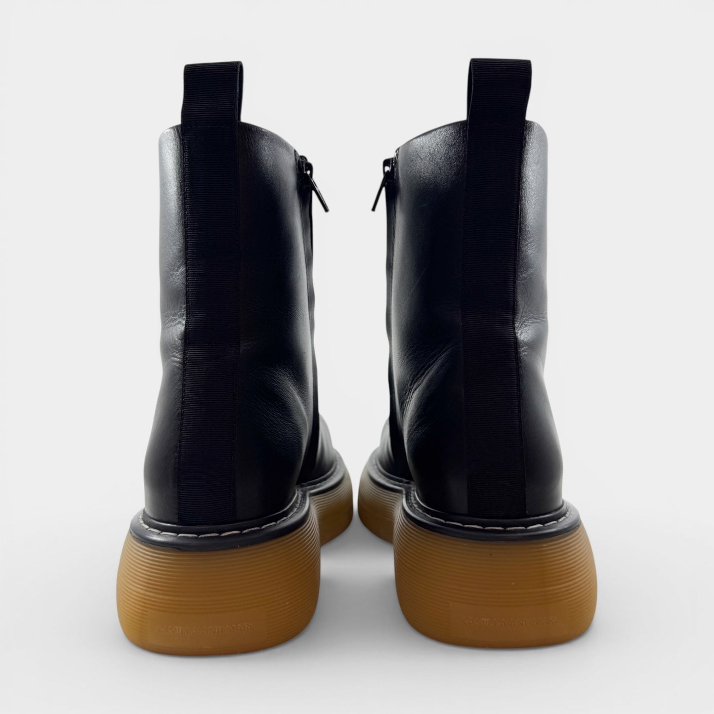 Camilla & Marc Black Leather Miki Ankle Boots EU39 ~ AU8 [NEW]