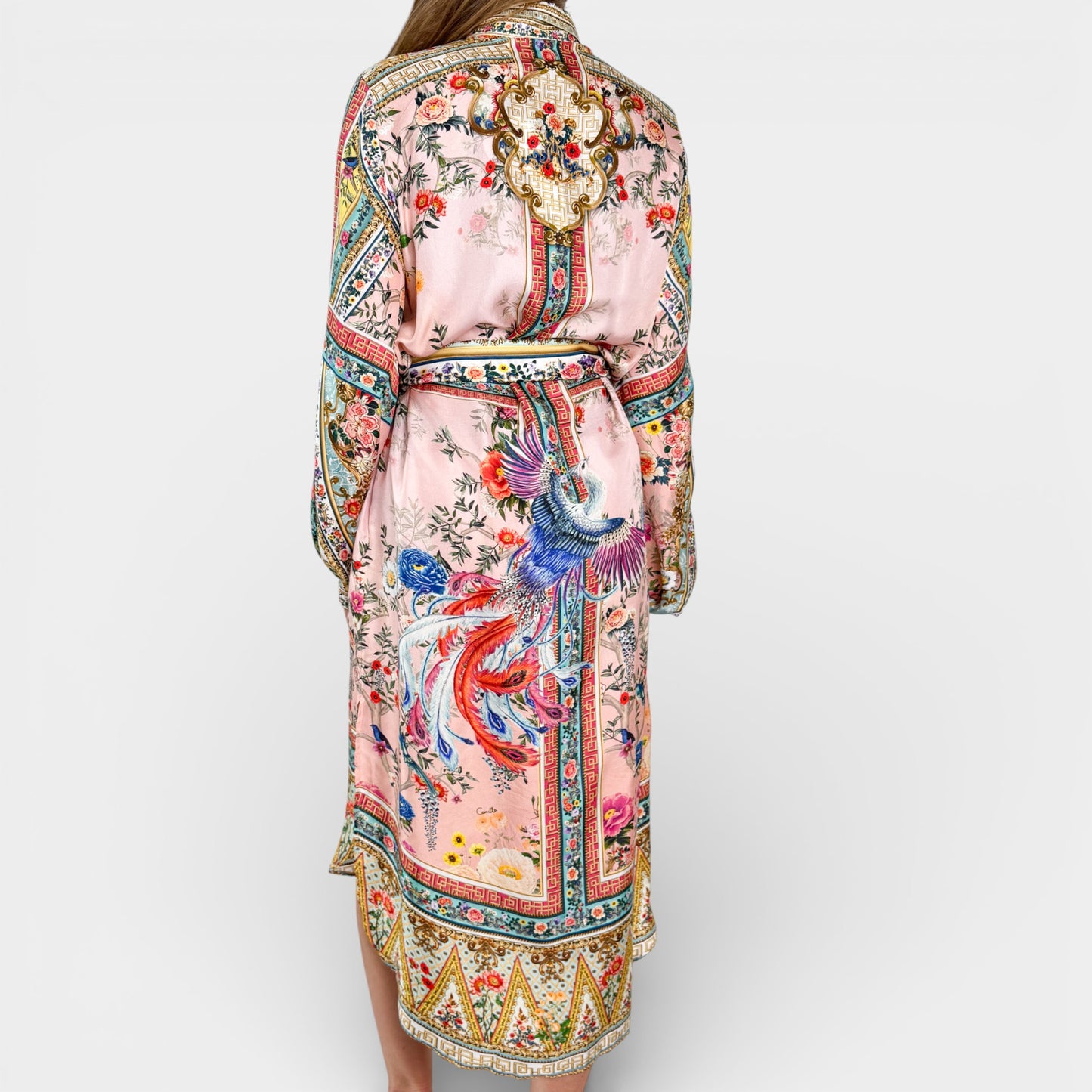 Camilla Party In The Palace Silk Midi Shirt Dress 1 ~ AU8 [NEW]